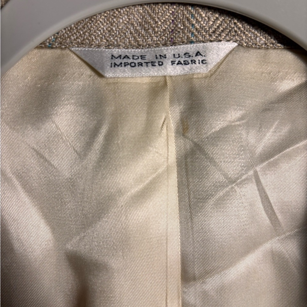 Vintage Polo University Club Ralph Lauren Wool Blazer Made USA Herringbone 46R - Picture 6 of 12